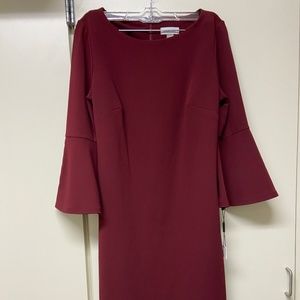 Calvin Klein Bell Sleeved Body Con Dress